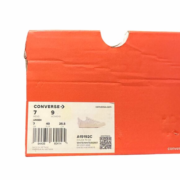 ⭐Converse Chuck 70 OX Bow 7 Mens Shoes Retro Sneakers White Satin Laces A15192C - Picture 8 of 10